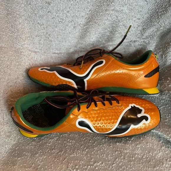 2010 PUMA Usain Bolt Orange, Yaams Running‎ Shoes Men's RARE US 10.5 - Picture 12 of 14